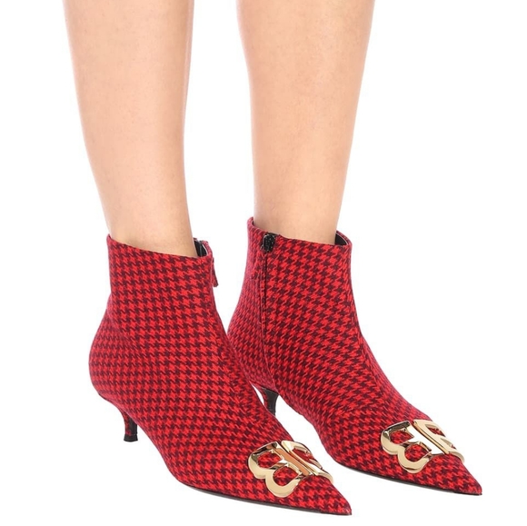 HP🎉Balenciaga Printed Wool BB Ankle Booties - Picture 1 of 11